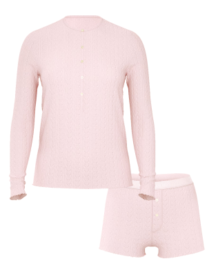 Піжама Heart Pointelle Short Pajama Set Pink