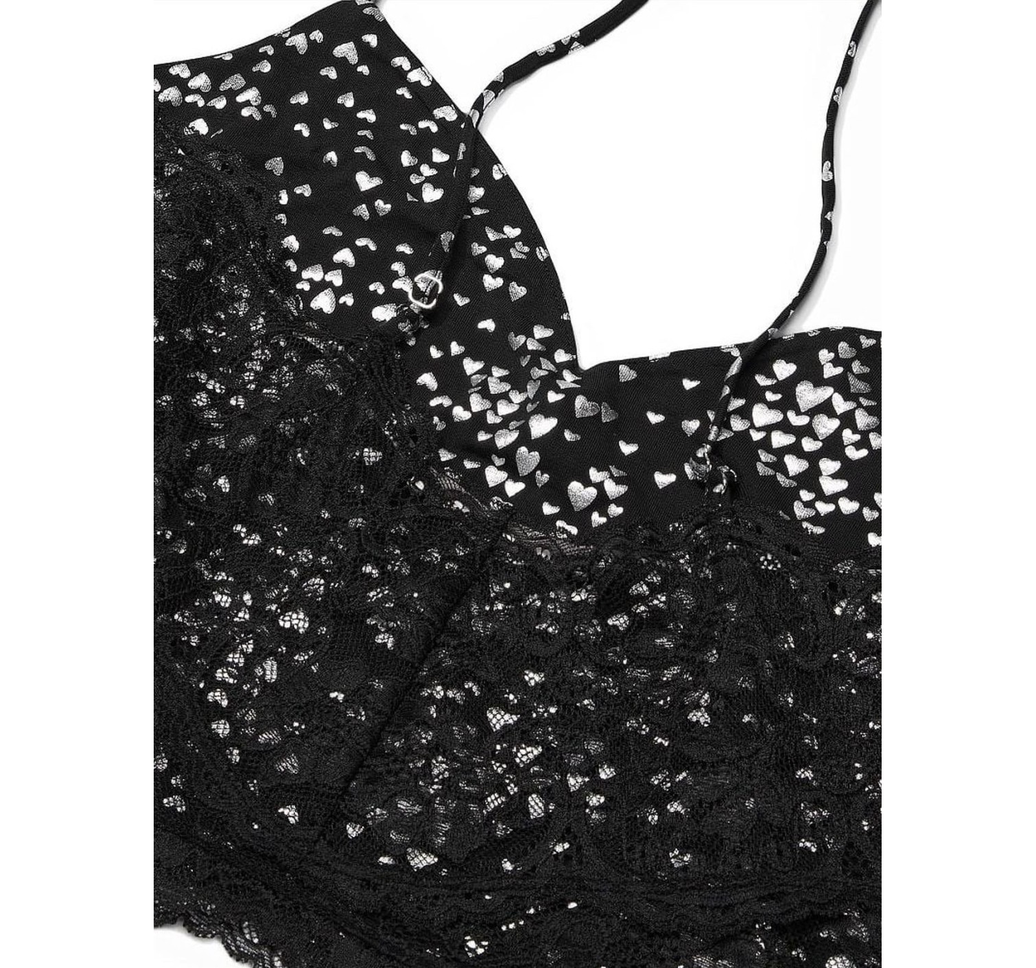 Пижама Modal Lace Back Cami Set mini heart print