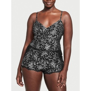 Пижама Modal Lace Back Cami Set mini heart print