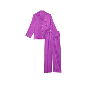 Піжама The Satin Long Pajama Set Victoria's Secret Electronic Violet