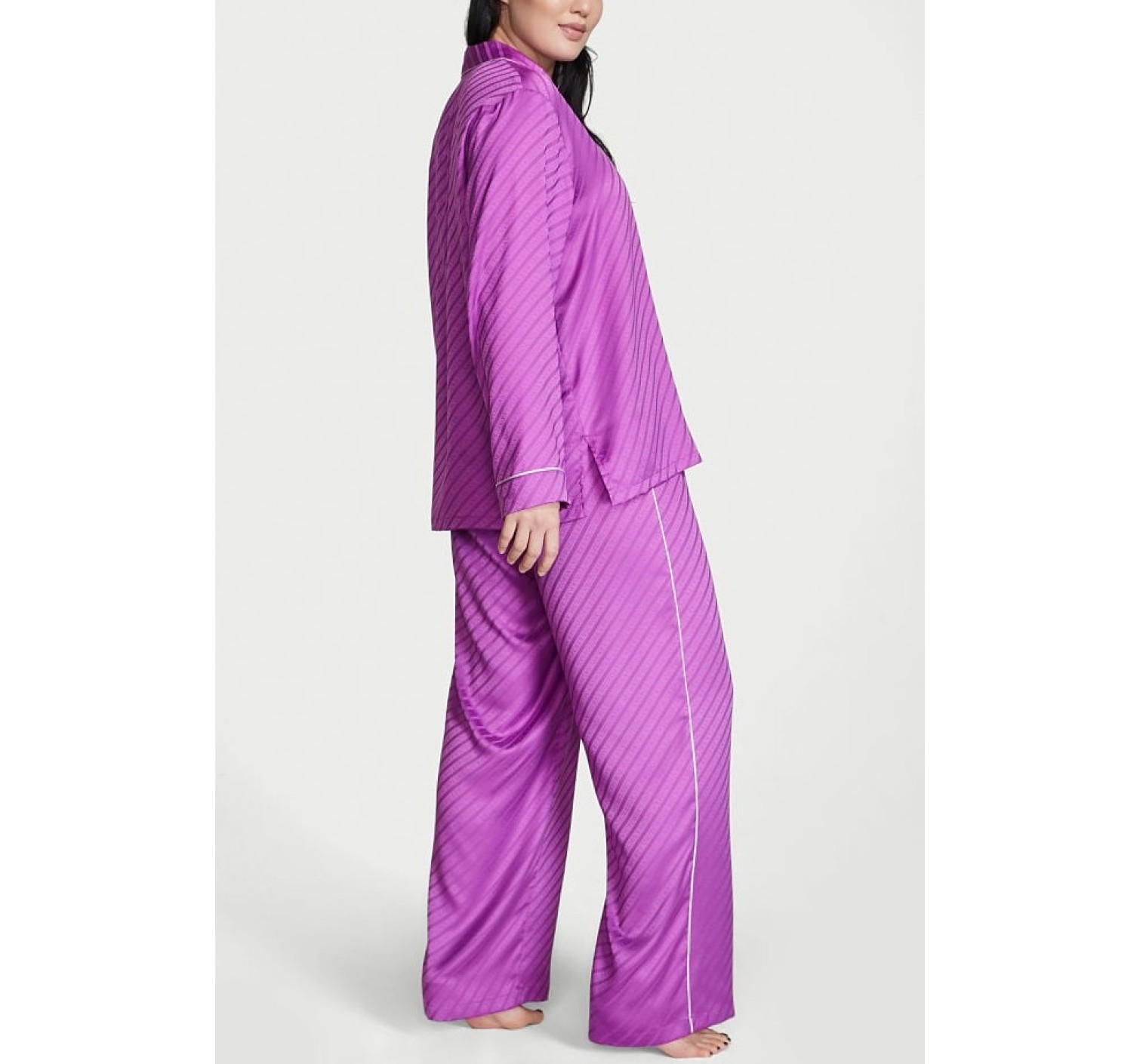 Піжама The Satin Long Pajama Set Victoria's Secret Electronic Violet