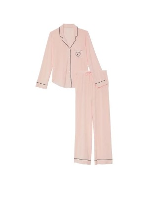 Пижама розовая Victoria’s Secret Modal Long Pj Set Angel Pink Logo Mom