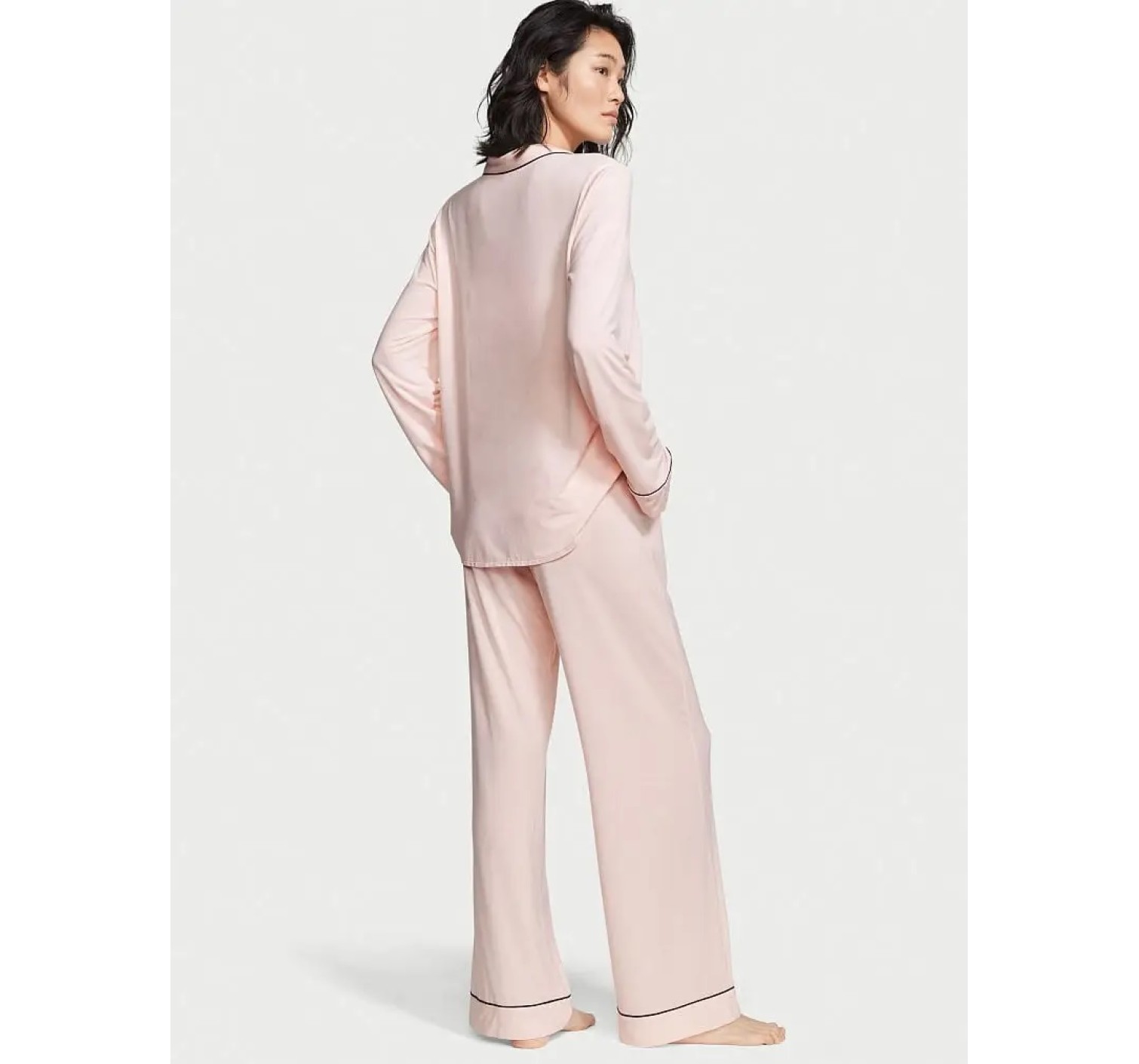 Пижама розовая Victoria’s Secret Modal Long Pj Set Angel Pink Logo Mom