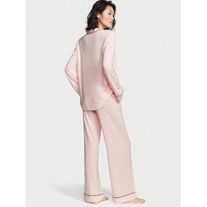 Пижама розовая Victoria’s Secret Modal Long Pj Set Angel Pink Logo Mom