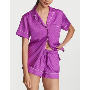 Піжама The Satin Short Pajama Set Electric Violet