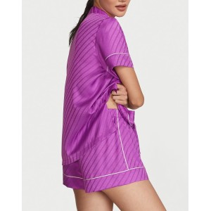 Піжама The Satin Short Pajama Set Electric Violet