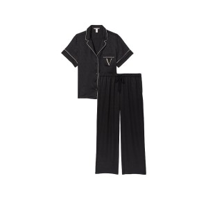 Піжама Вікторія Сікрет Pajama Set Black Script logo