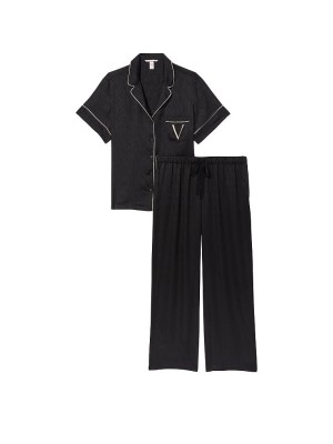 Пижама Виктория Сикрет Pajama Set Black Script logo