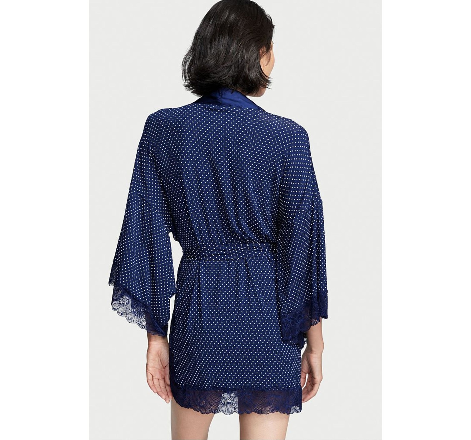 Халат Modal Lace-Trim Robe Blue dot