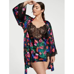 Пеньюар Lace Top Satin Slip Floral print