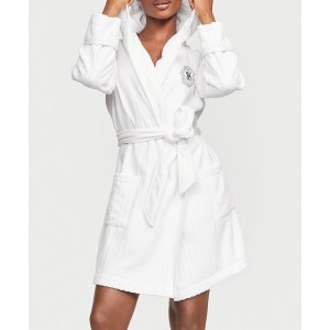 Халат Виктория Сикрет Terry Hooded Short Robe Vs White