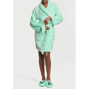 Плюшевый Халат Logo Short Cozy Robe Waterfall Green