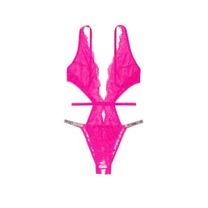 Боді Very Sexy Fuchsia Frenzy Lace Unlined Strappy Teddy