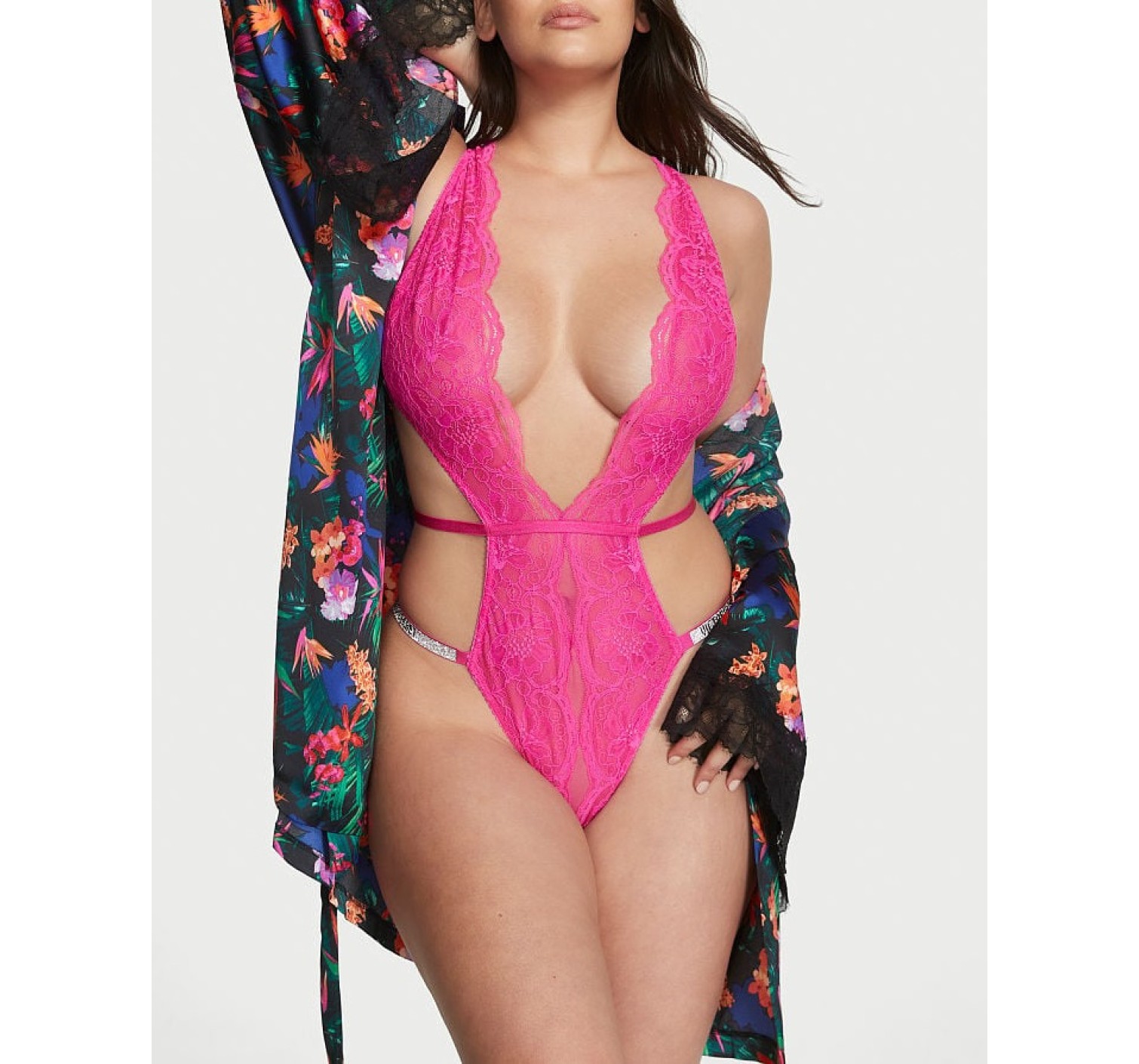 Боді Very Sexy Fuchsia Frenzy Lace Unlined Strappy Teddy