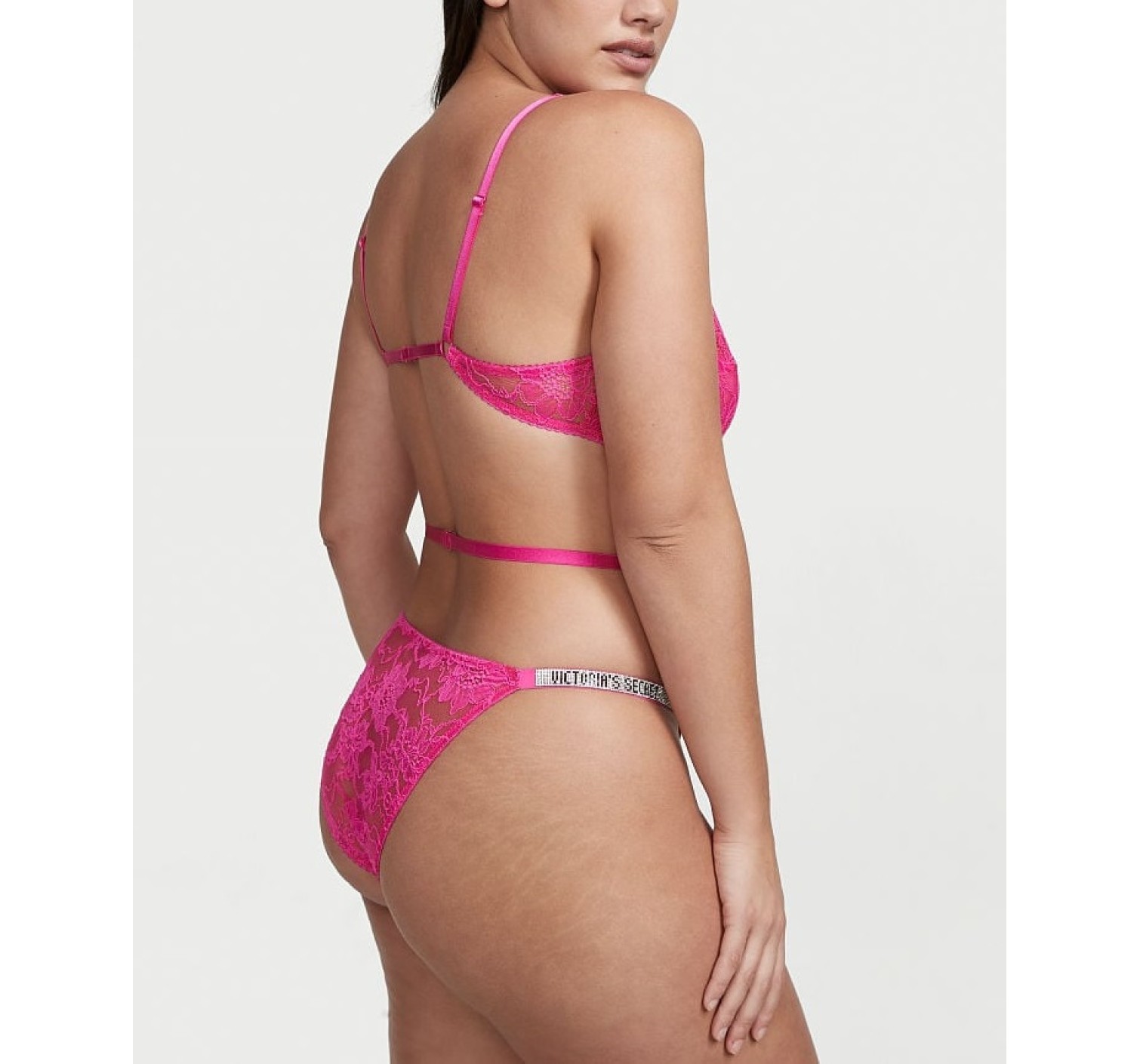 Боді Very Sexy Fuchsia Frenzy Lace Unlined Strappy Teddy