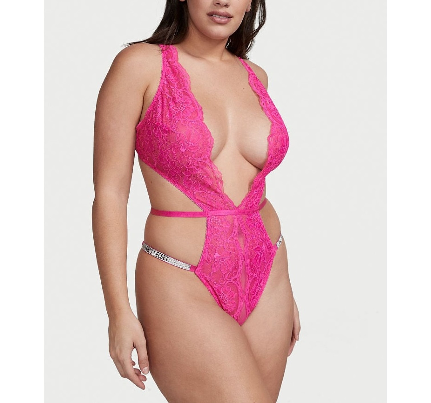 Боді Very Sexy Fuchsia Frenzy Lace Unlined Strappy Teddy