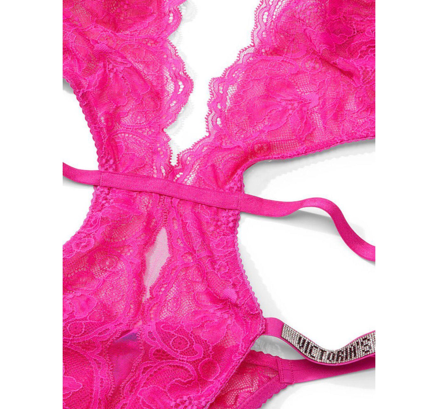 Боді Very Sexy Fuchsia Frenzy Lace Unlined Strappy Teddy
