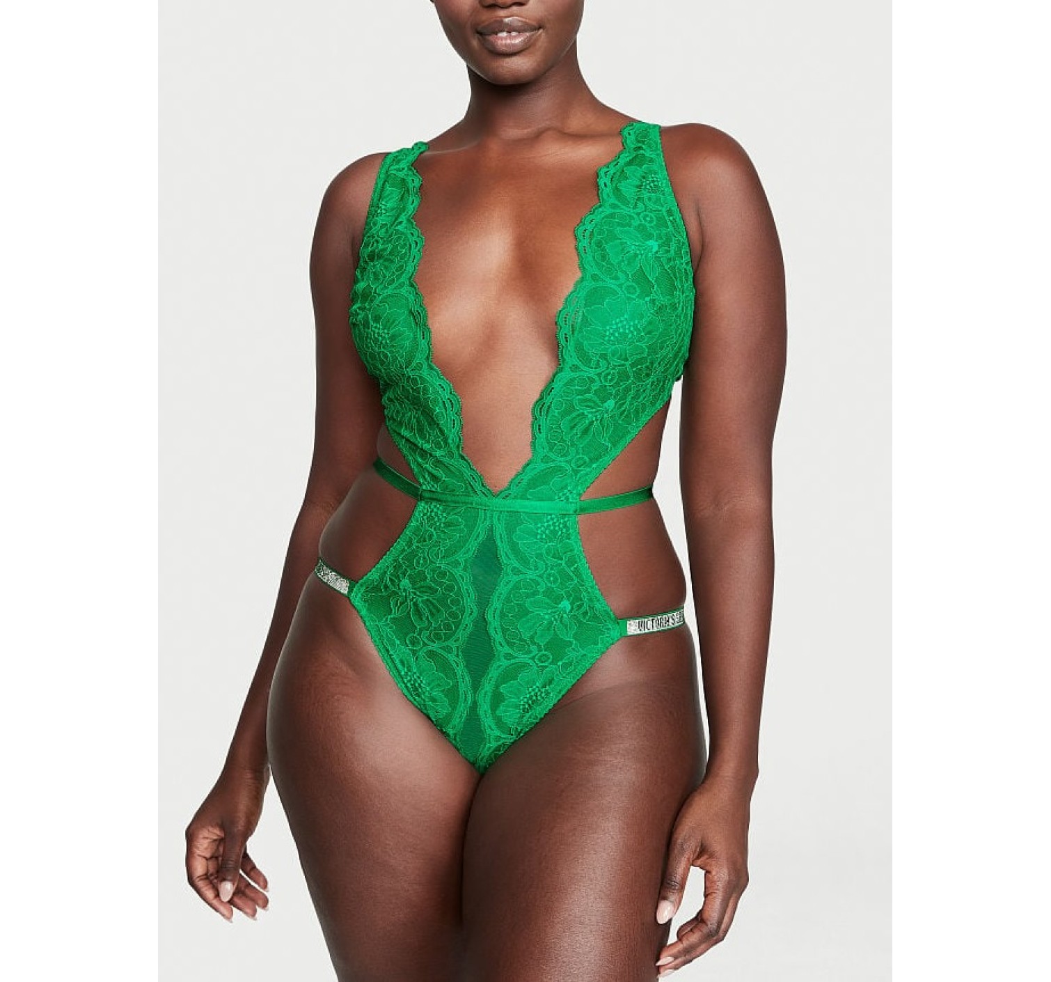 Боді VERY SEXY Green Lace Unlined Strappy Teddy