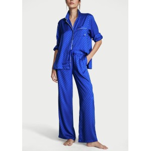 Піжама The Satin Long PJ Set Blue Oar — Victoria's Secret