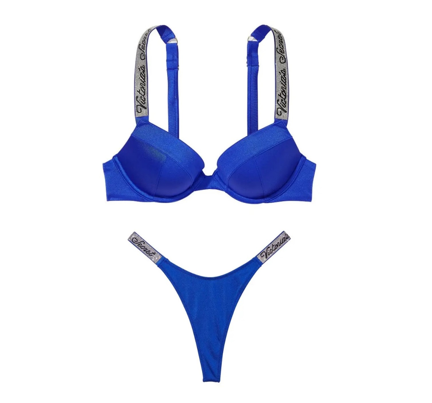 Купальник Bikini Shine Strap Sexy Tee Push-Up Blue Oar Logo Set