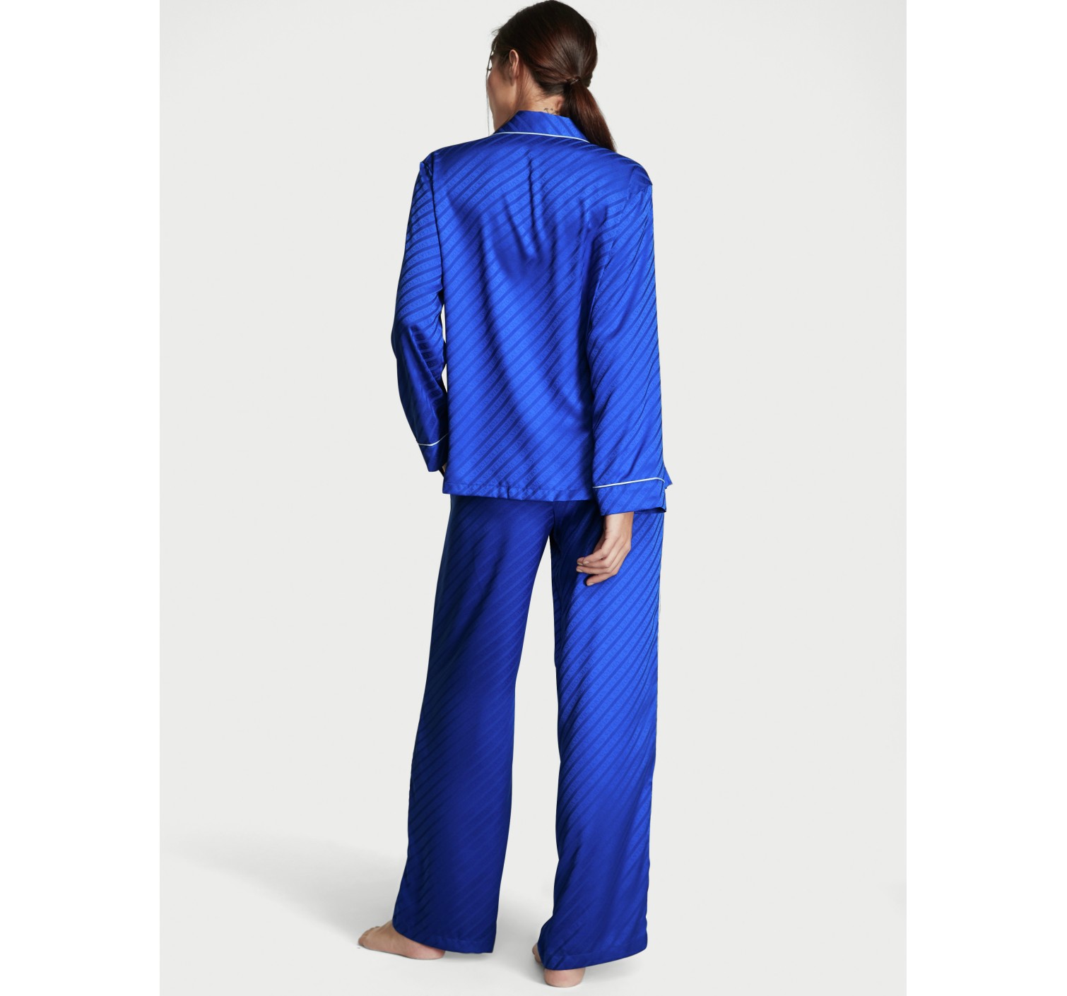 Піжама The Satin Long PJ Set Blue Oar — Victoria's Secret
