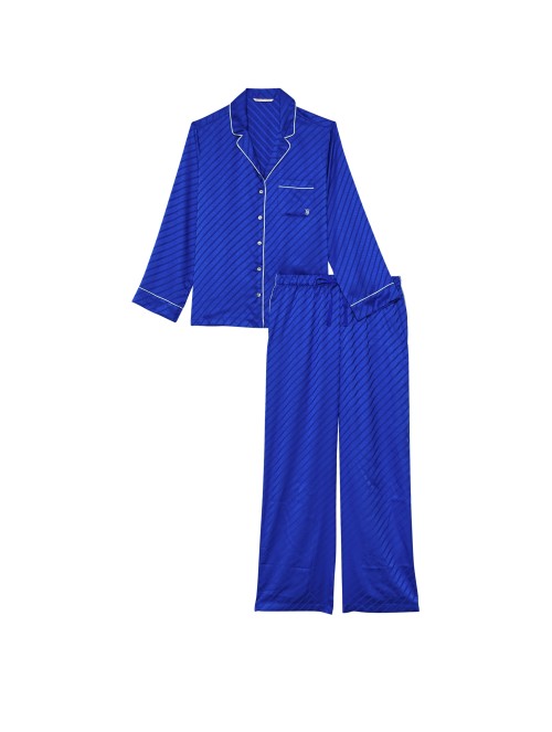 Піжама The Satin Long PJ Set Blue Oar — Victoria's Secret
