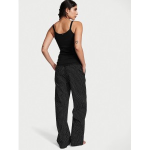 Пижама Cotton Tank Jogger Pajama Set Black White dot