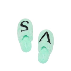 Домашні капці Closed Toe Faux Fur Slippers Waterfall Blue