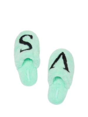 Домашние тапочки Closed Toe Faux Fur Slippers Waterfall Blue