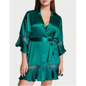 Сатиновий халат Flounce Green Satin Robe