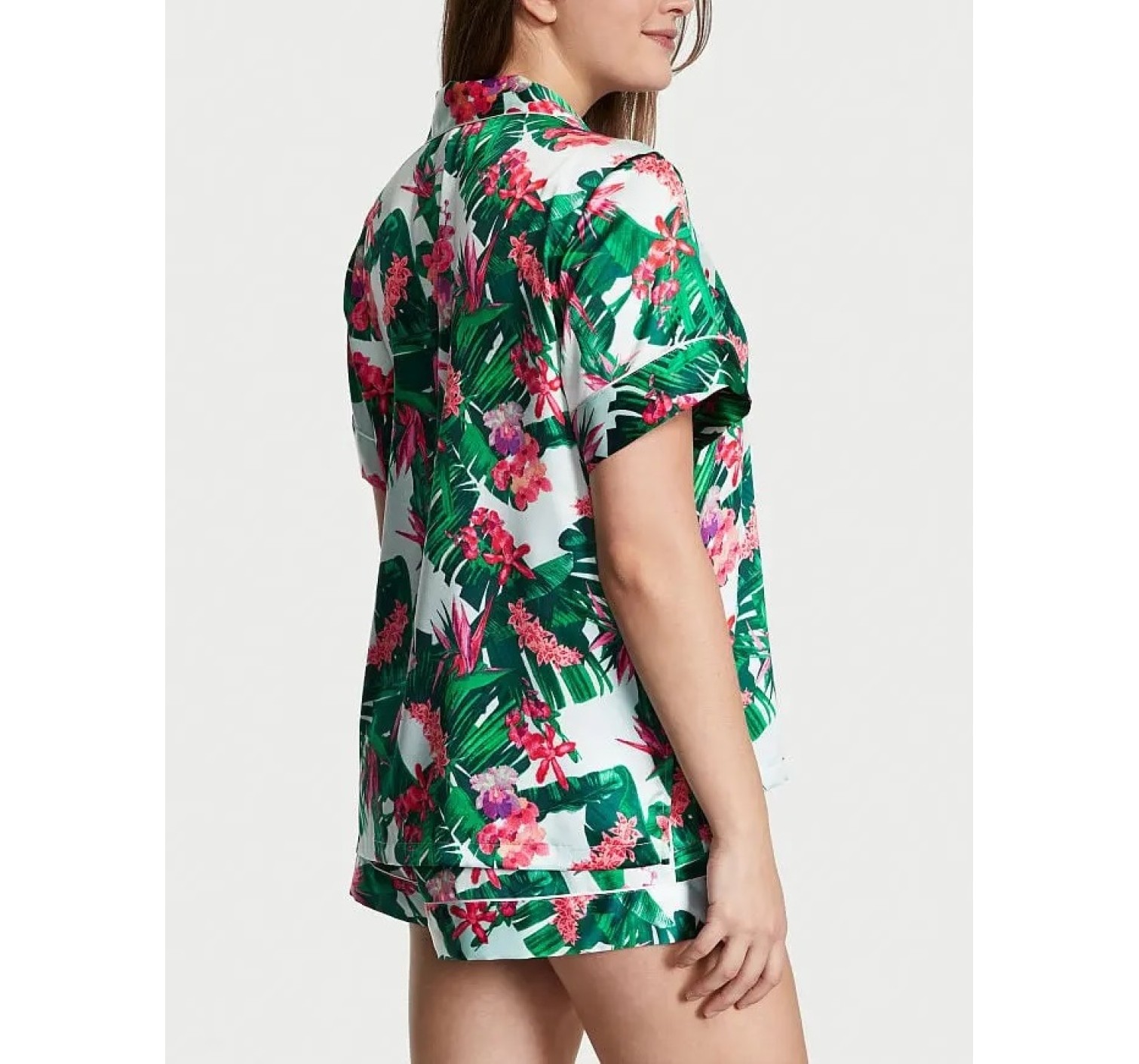 Сатинова піжама Victoria Secret The Satin Short PJ Set Tropic blue