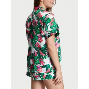 Сатинова піжама Victoria Secret The Satin Short PJ Set Tropic blue