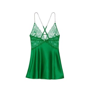 Пеньюар Victoria’s Secret Shine Rope Strap Satin Slip Green