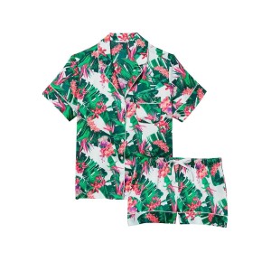 Сатинова піжама Victoria Secret The Satin Short PJ Set Tropic blue