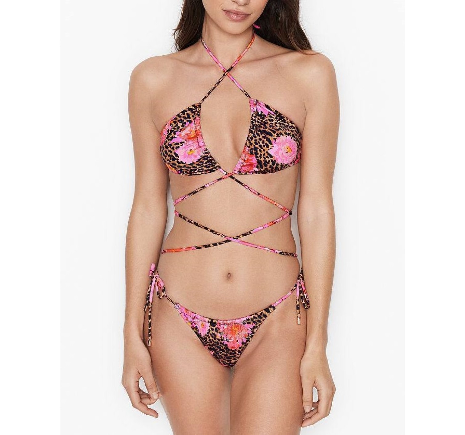 Купальник Victoria Secret SWIM Strappy Leopard print