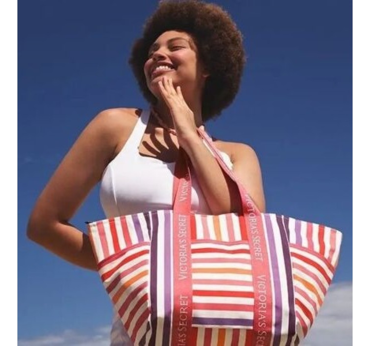 Пляжна сумка Victoria Secret Beach Tote Multicoclour Stripes