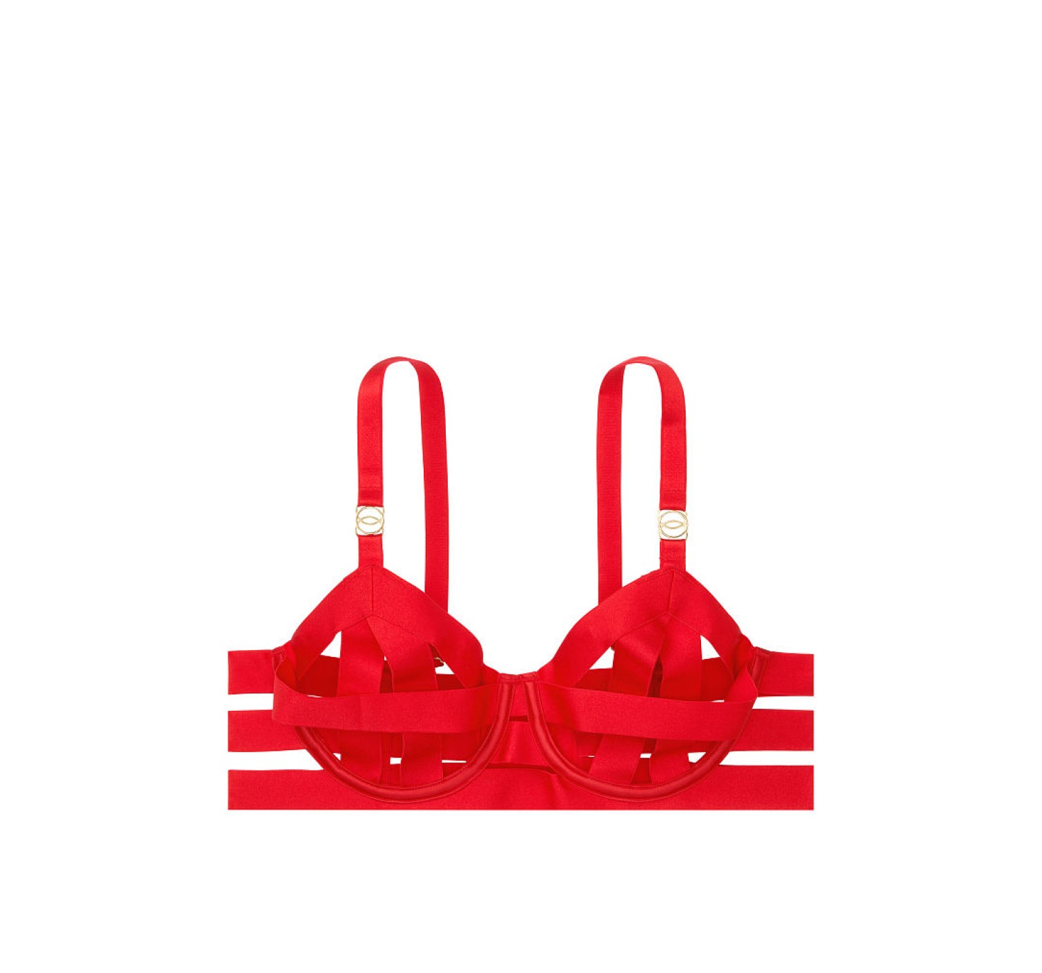 Комплект белья Victoria’s Secret Very Sexy LUXE LINGERIE Red Unlined Strappy Demi Bra Set
