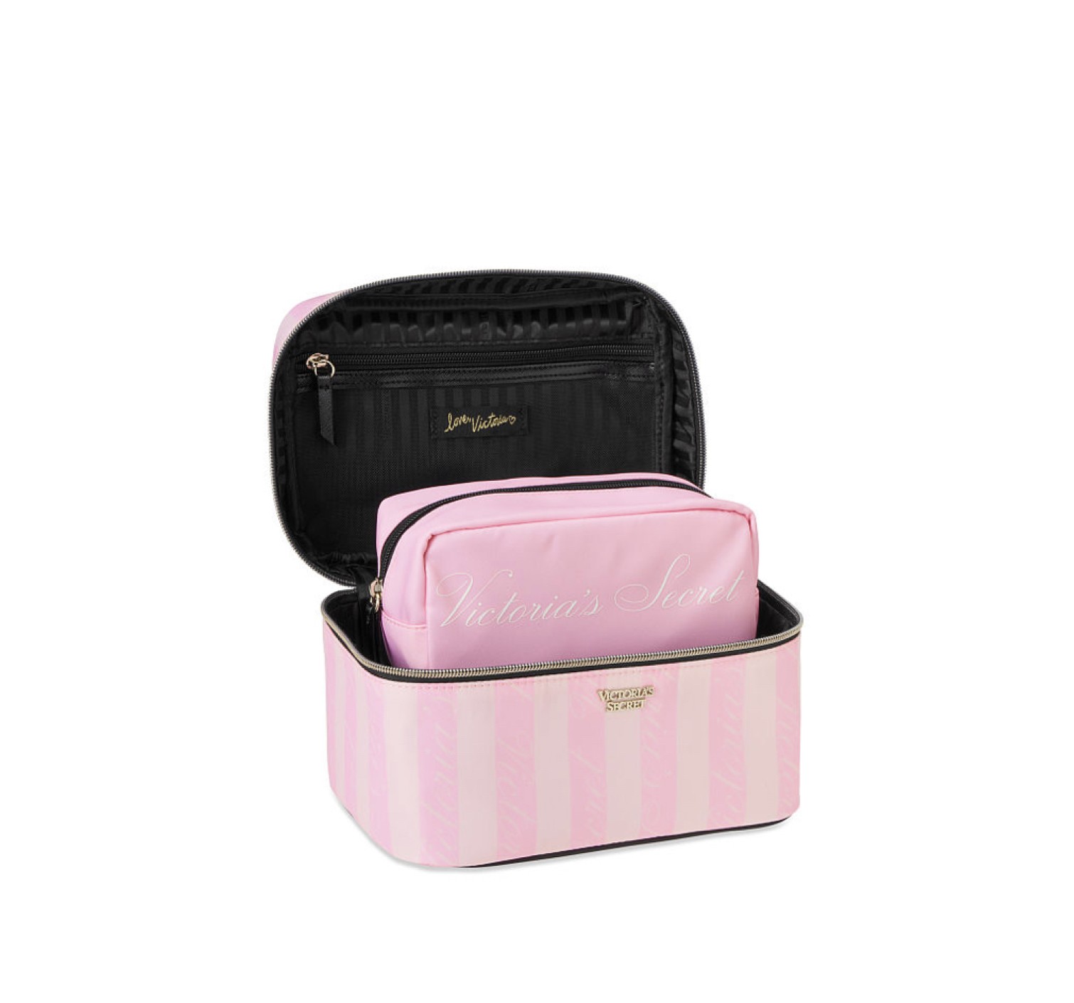 Бьюти кейс VICTORIA'S SECRET Signature Stripe Runway Train Case