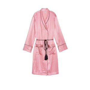 Халат Victoria's Secret satin pink stripes
