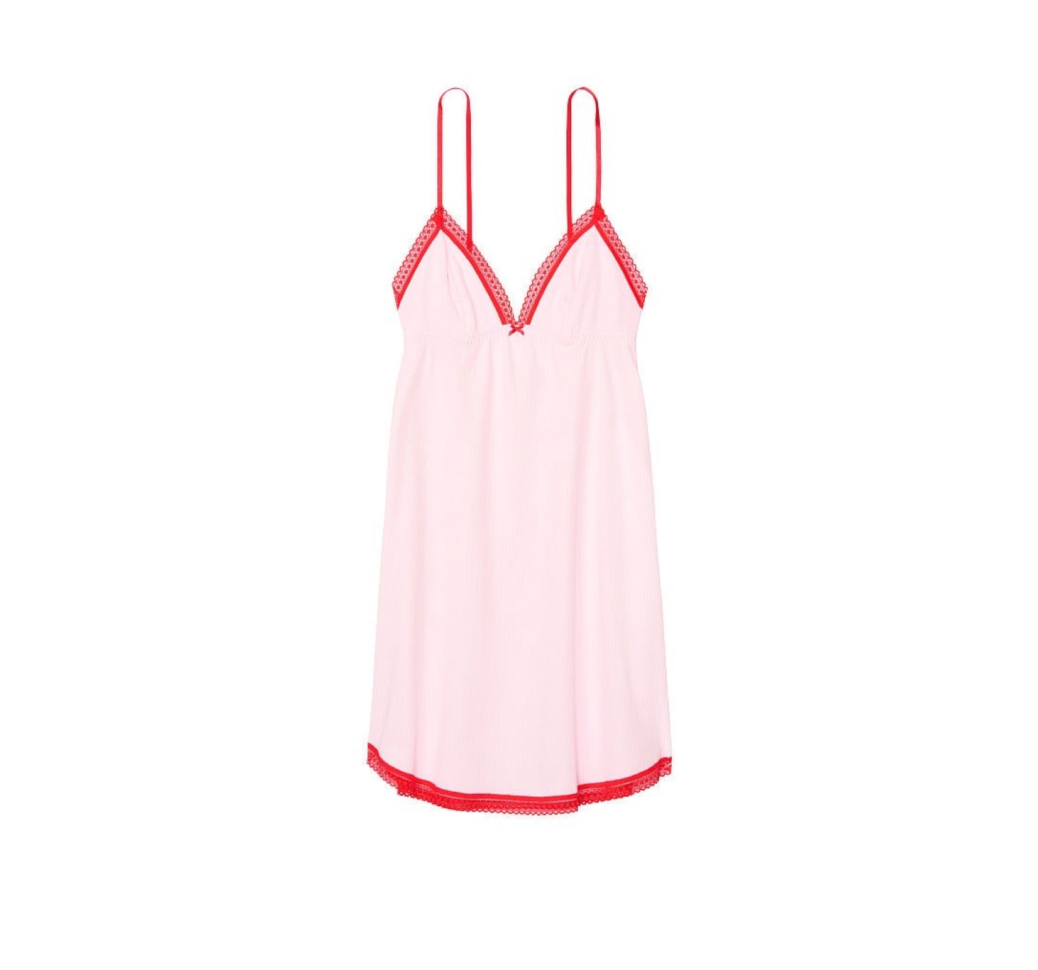 Хлопковая ночнушка Victoria’s Secret pink with red lace