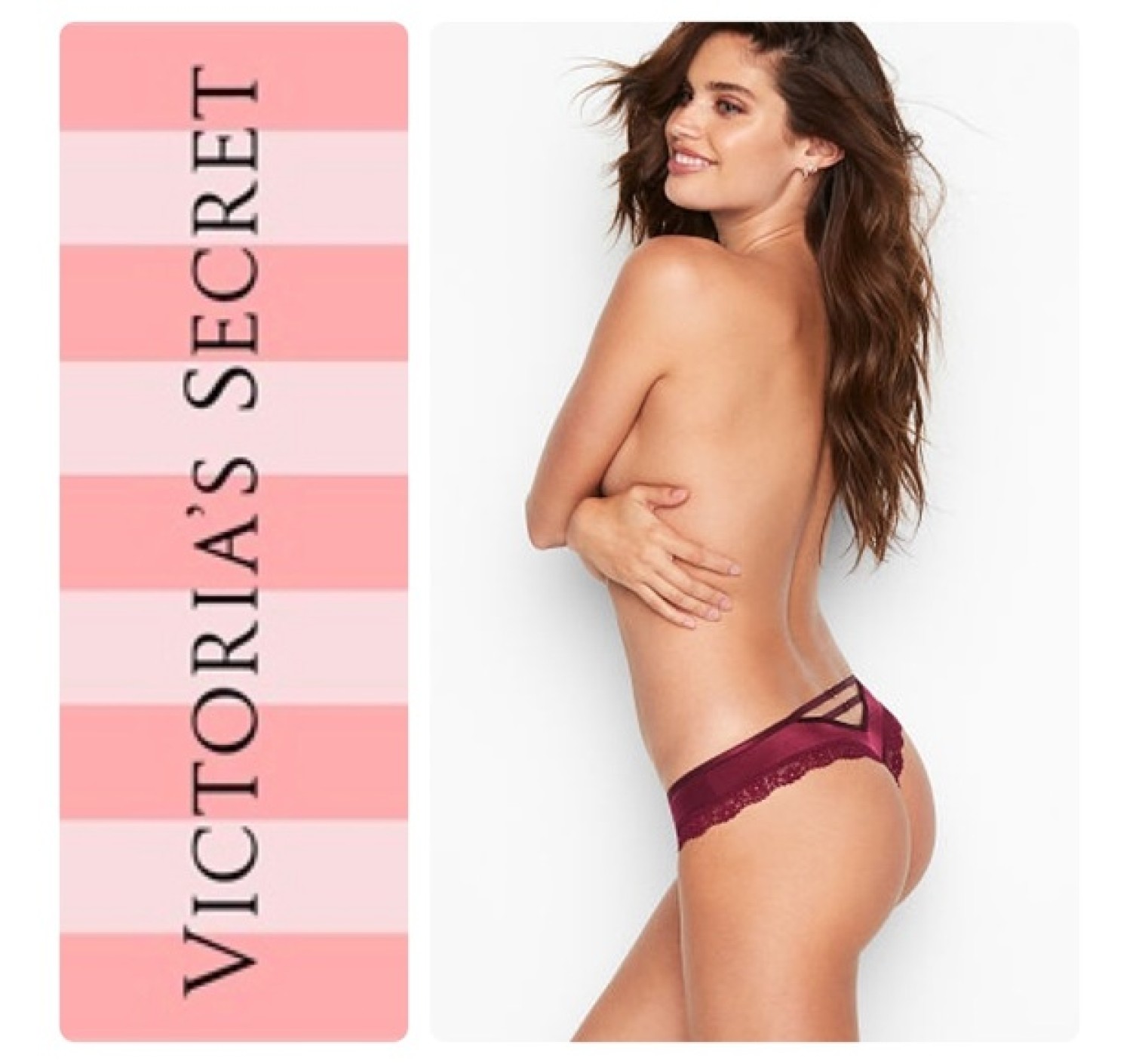 Трусики Victoria’s Secret Thong strappy back с  кружевом