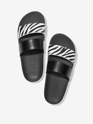 Шльопанці Victoria's Secret PINK Black Zebra print