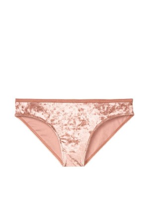 Трусики Victoria's Secret Rose Tan Bikini panty оксамитові