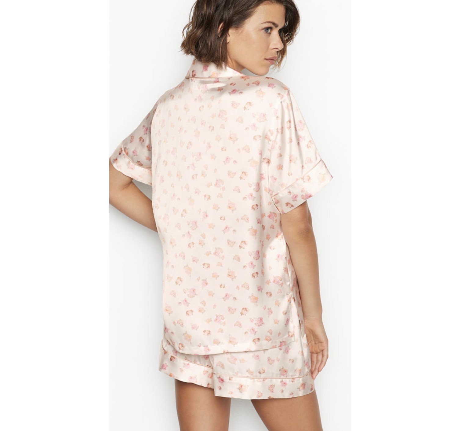 Сатиновая пижама Victoria’s Secret The Satin Short PJ Set Bride Flower print