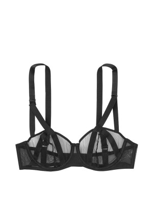Бюстгальтер Victoria’s Secret Unlined Mesh Balconette Bra Black