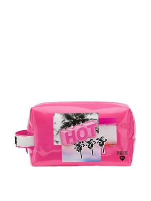Косметичка Victoria's Secret HOT PINK принт пальмы