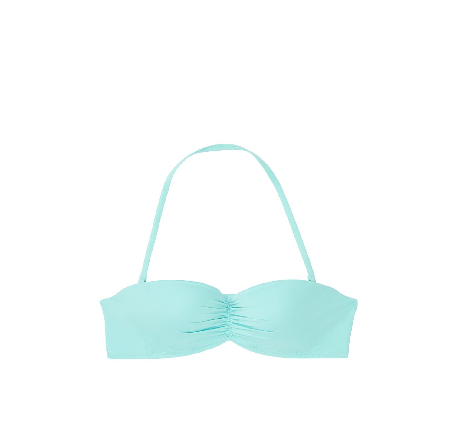 Купальник бандо Victoria’s Secret Push-up цвет топа тиффани, плавки кораловые