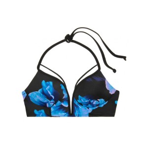 Купальник Victoria’s Secret PINK Strappy V-Wire Plunge принт синие цветы
