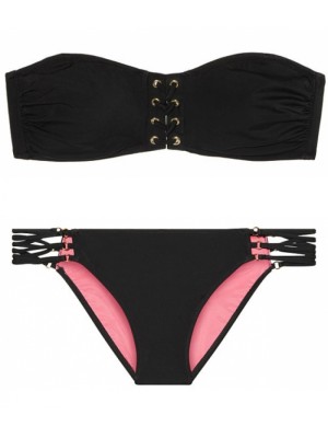 Купальник бандо Victoria’s Secret PINK Black Bikini