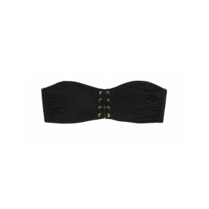 Купальник бандо Victoria’s Secret PINK черный с шнуровкой, плавки Bikini